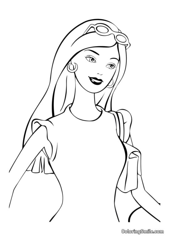 Barbie gør sig klar til et interview - Farvelægningsside