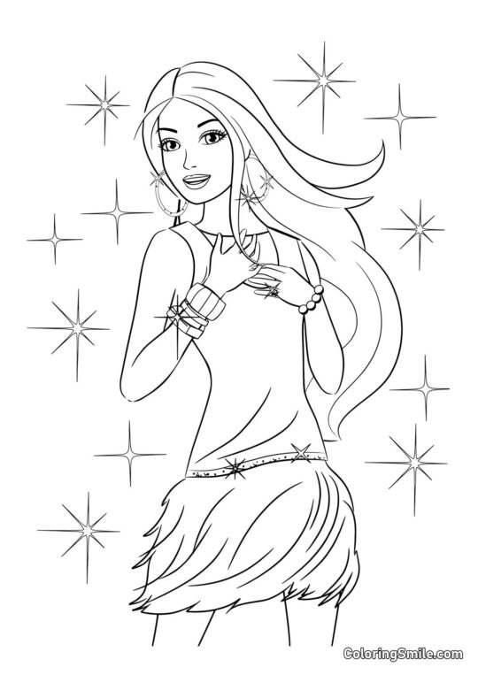 Barbie stjerner - Farvelægningsside