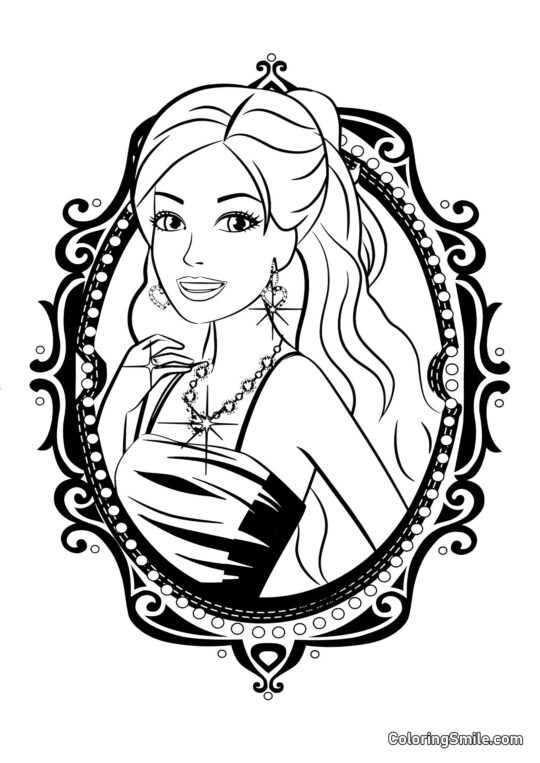 Billede med Barbie - Farvelægningsside