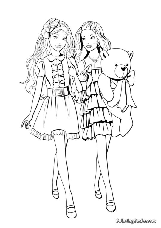 Barbie går til en fødselsdagsfest - Farvelægningsside