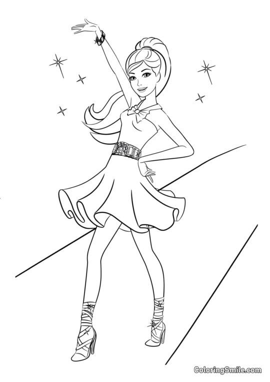 Barbie har det sjovt - Farvelægningsside