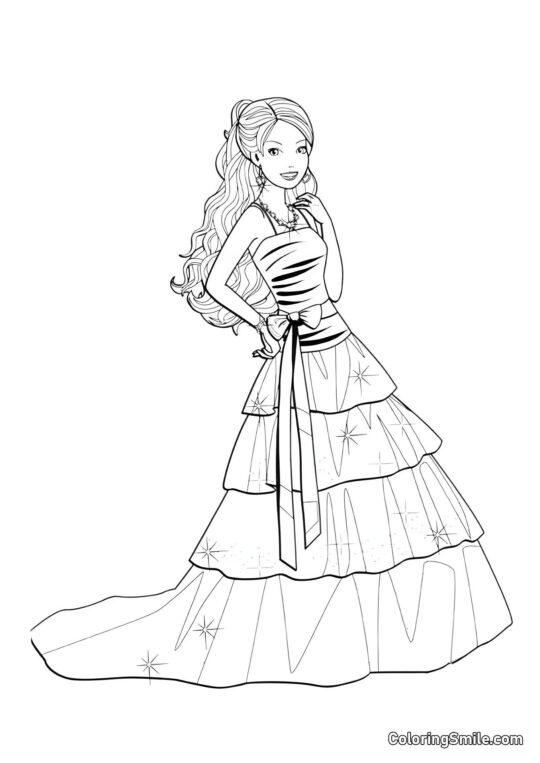 Barbies dimissionsnat - Farvelægningsside