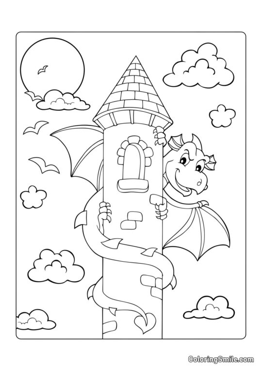 Eventyrdrage - Farvelægningsside