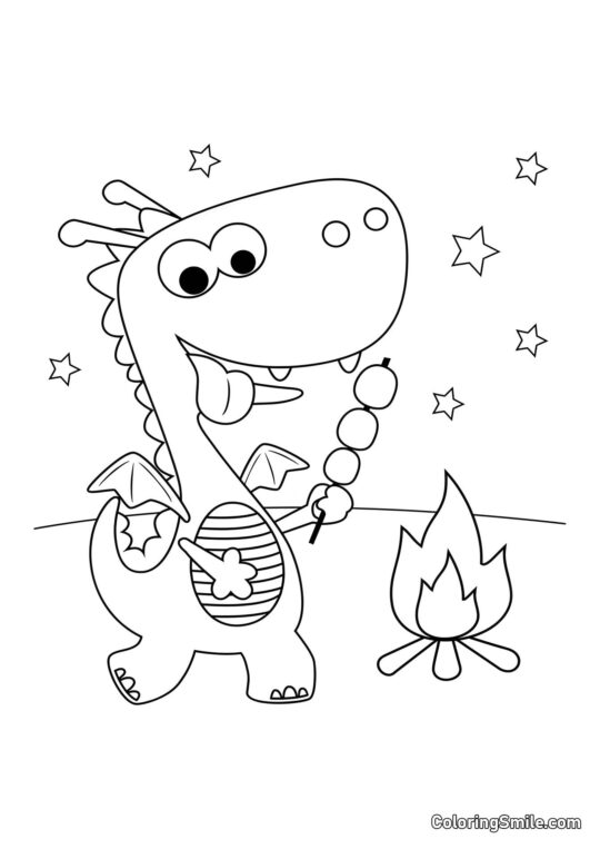 Drage på Vandretur - Farvelægningsside