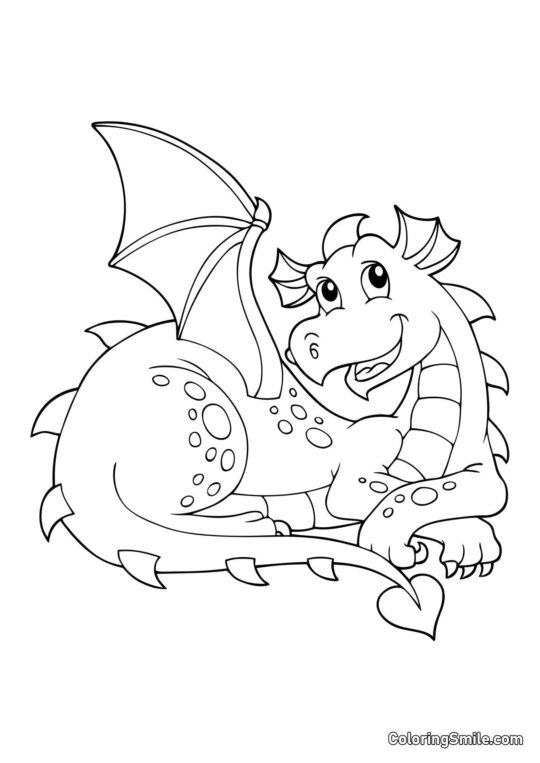 Drømmende Drage - Farvelægningsside