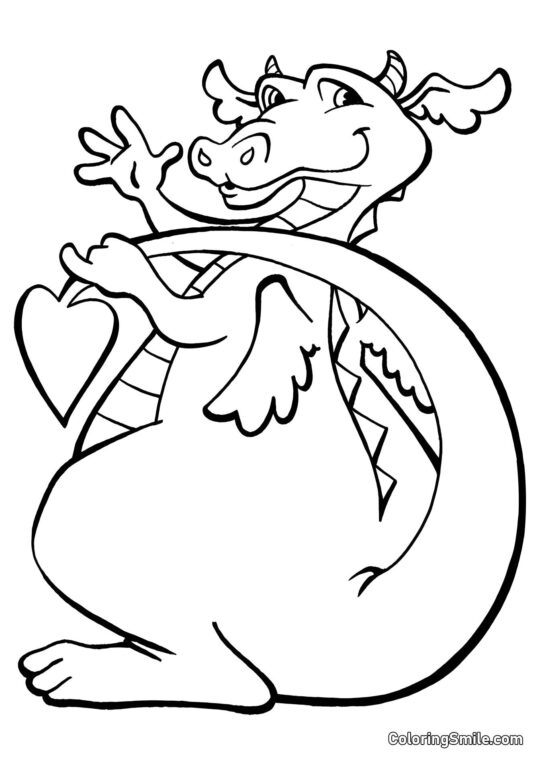 Kærlig Drage - Farvelægningsside