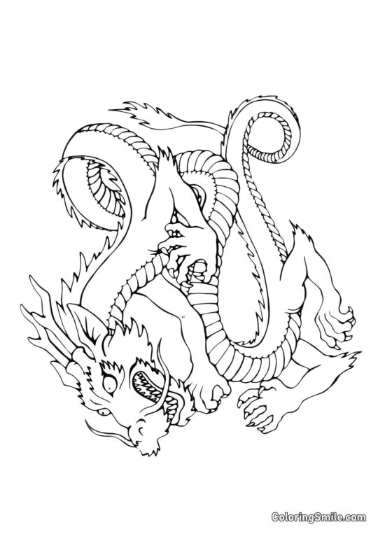 Angrebende Drage - Farvelægningsside