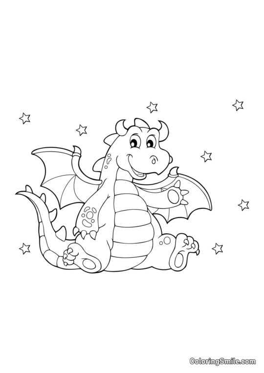 Drage Vinker med en Pote - Farvelægningsside