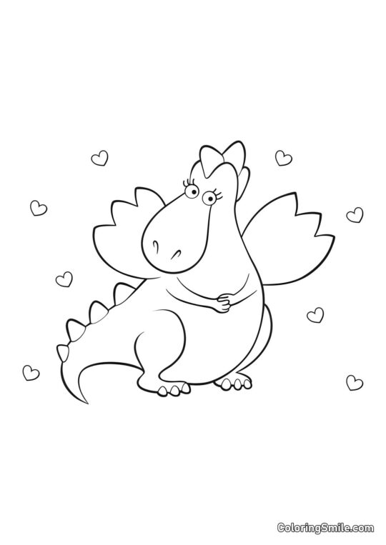 Sød Pige Drage - Farvelægningsside