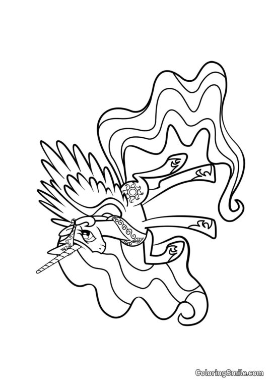 Prinsesse Celestia fra My Little Pony Prinsesse Celestia fra My Little Pony - Farvelægningsside