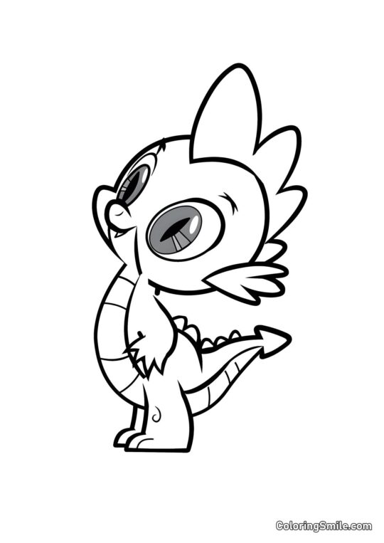 Spike fra My Little Pony Spike fra My Little Pony - Farvelægningsside