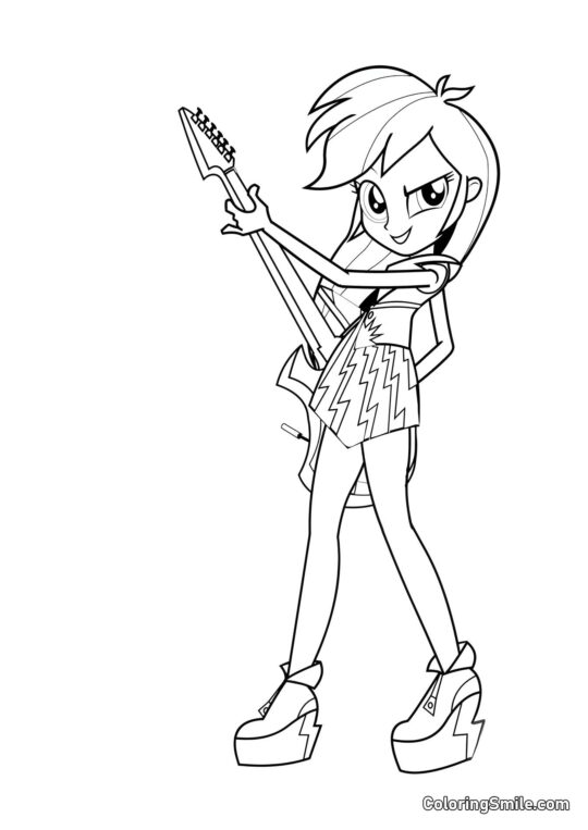 Rainbow Dash fra Equestria Rainbow Dash fra Equestria - Farvelægningsside