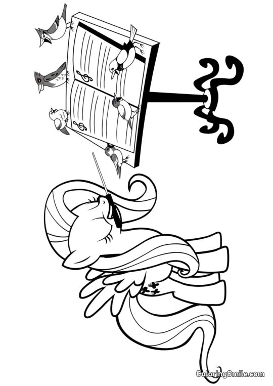 Fluttershy Pony Fluttershy Pony - Farvelægningsside