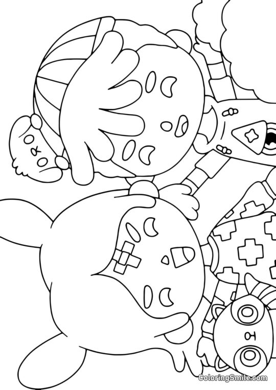 Toca Boca dreng og pige griner Toca Boca dreng og pige griner - Farvelægningsside