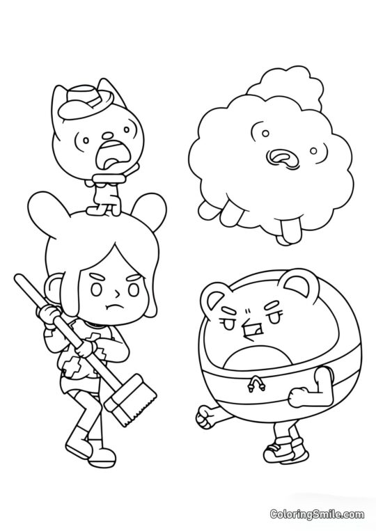 Toca Boca pige Rita mod den onde robot Toca Boca pige Rita mod den onde robot - Farvelægningsside