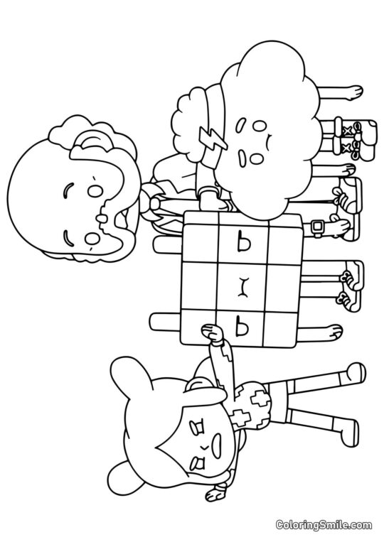 Toca Boca pige, bedstefar og crumpets Toca Boca pige, bedstefar og crumpets - Farvelægningsside