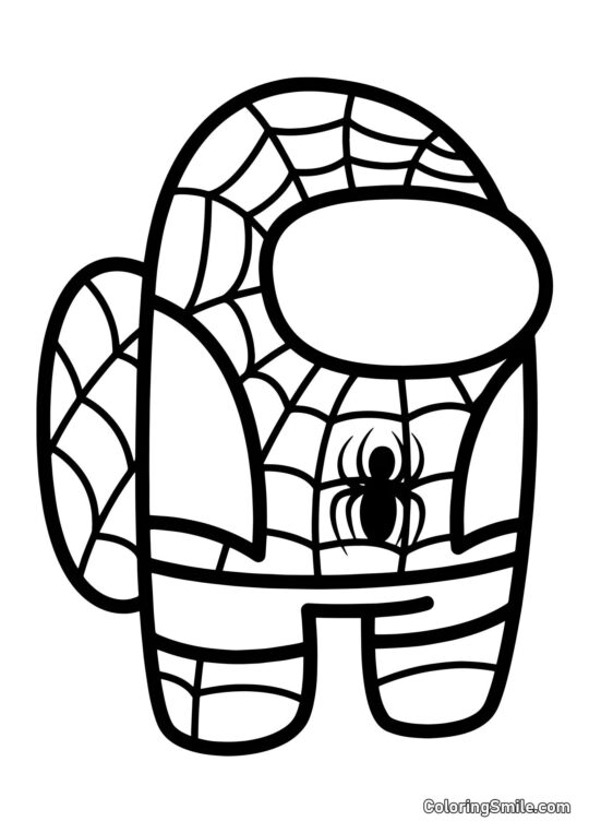 Among Us karakter Spider-Man Among Us karakter Spider-Man - Farvelægningsside