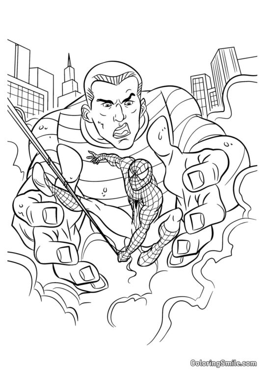 Spider-Man og Sandman Spider-Man og Sandman - Farvelægningsside