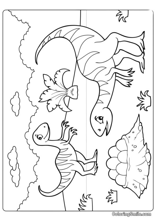 Cartoon Theropod - Farvelægningsside