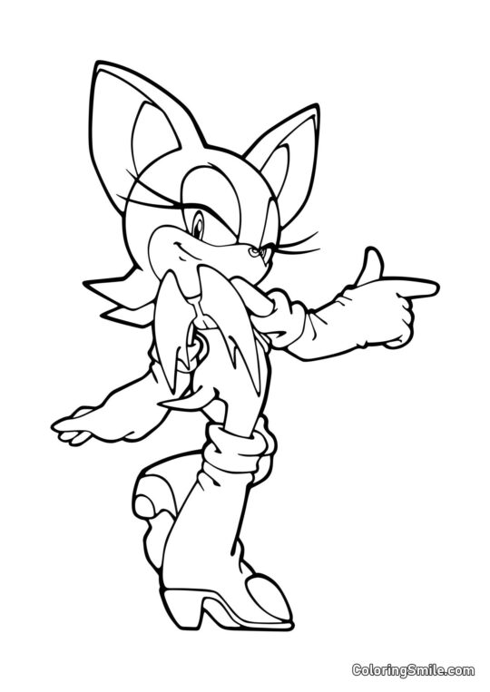 Rouge flagermusen fra Sonic - Farvelægningsside