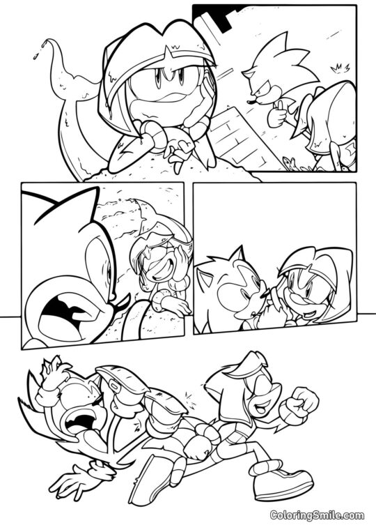 Sonic tegneserier - Farvelægningsside