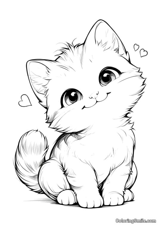 Den Søde Kat - Farvelægningsside