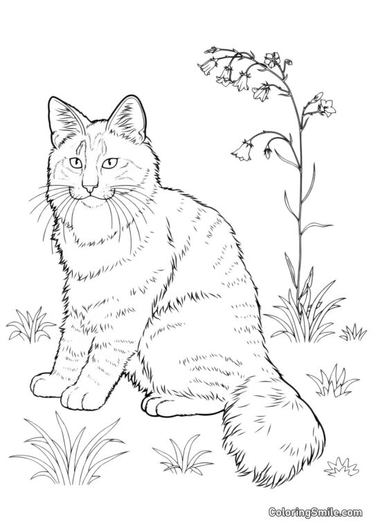 Kat og Klokker - Farvelægningsside