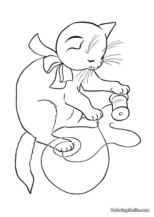 Kat Leger med Snore - Farvelægningsside