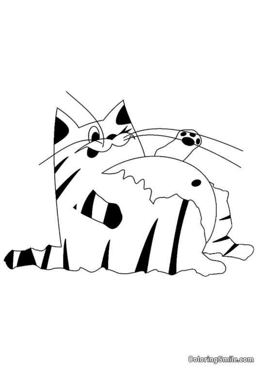 Fuld Kat - Farvelægningsside