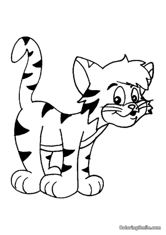 Sly Stribet Kat - Farvelægningsside