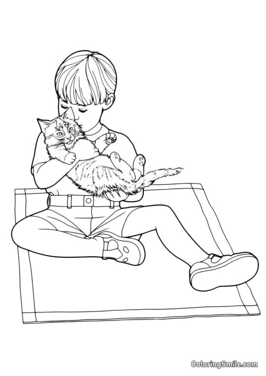 Killing Leger med Dreng - Farvelægningsside