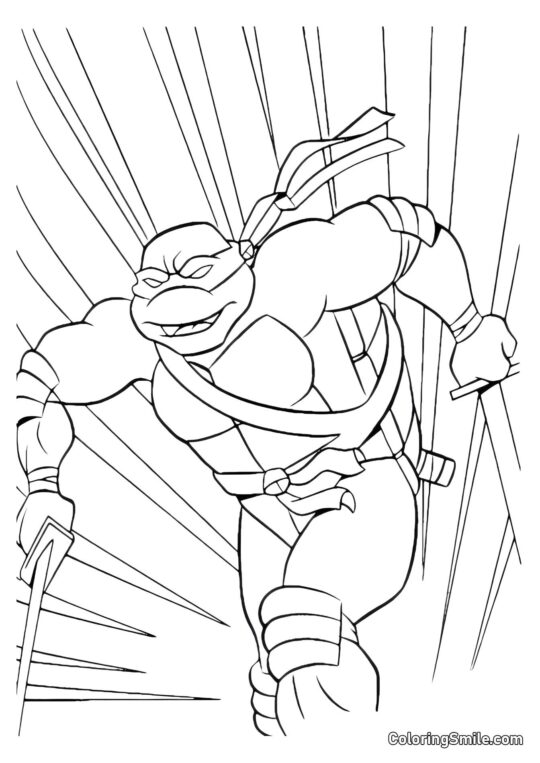 Raphael Løber med Dolke Raphael Løber med Dolke - Farvelægningsside