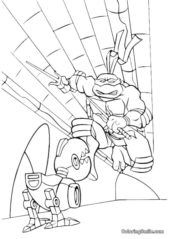 Raphael og Robot Raphael og Robot - Farvelægningsside