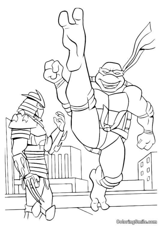 Ninja Skildpadde og Shredder Ninja Skildpadde og Shredder - Farvelægningsside