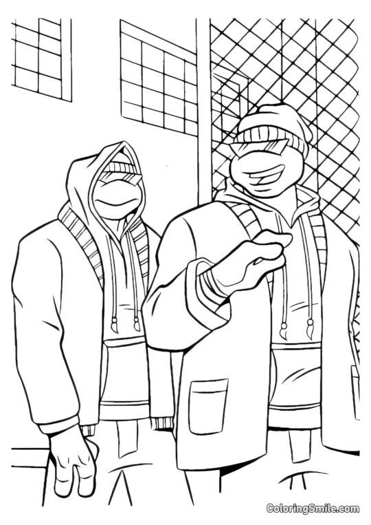 Ninja Skildpadder i Forklædning Ninja Skildpadder i Forklædning - Farvelægningsside