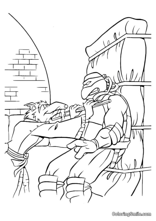 Splinter Underviser en Lektion Splinter Underviser en Lektion - Farvelægningsside