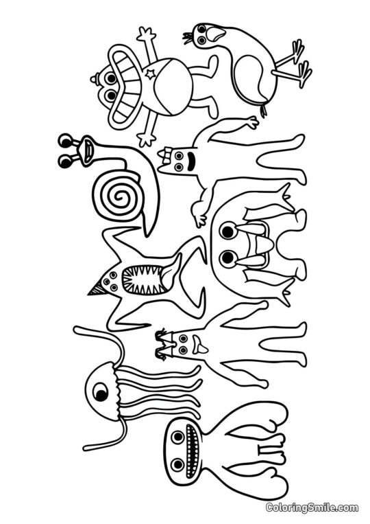 Banban børnehave karakterer 2 og 3 sammen - Farvelægningsside