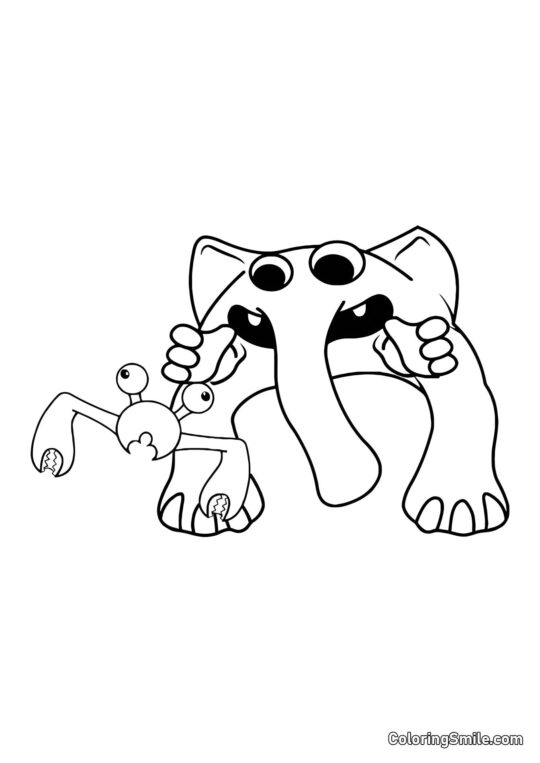 Træner Pickles og Krabzilla - Farvelægningsside