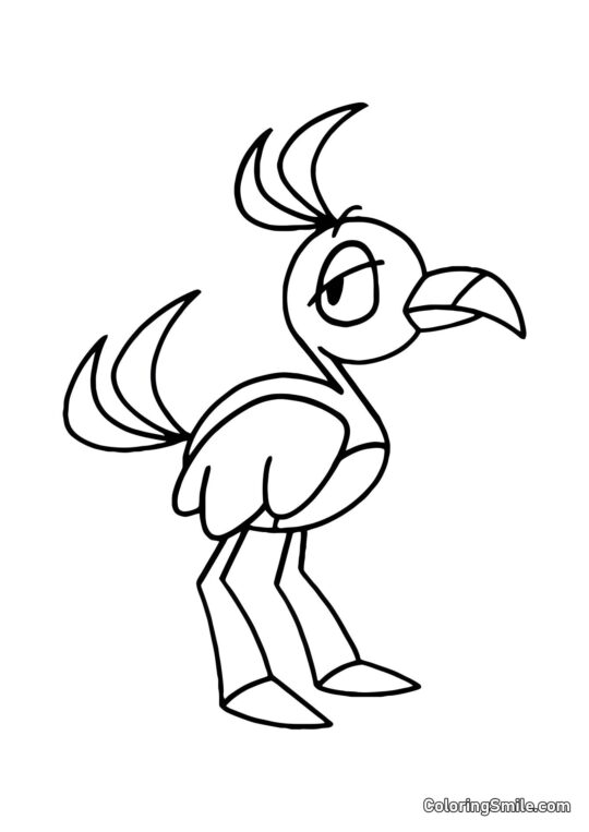 Pink fugl Opila - Farvelægningsside