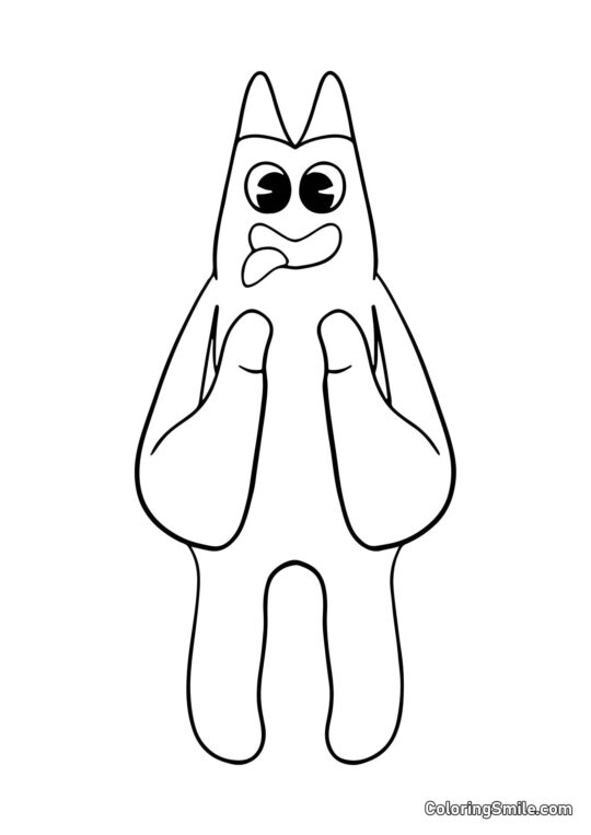 Rødt monster Banban - Farvelægningsside