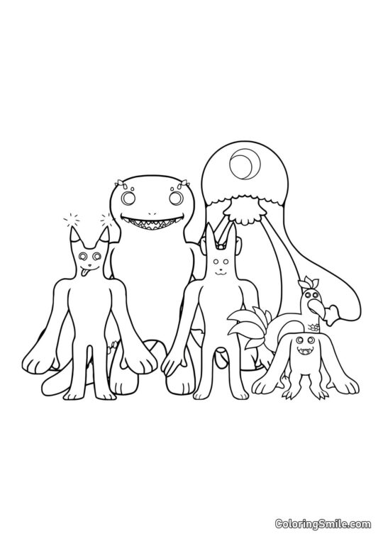 Sjove helte fra Banban børnehave 2 - Farvelægningsside