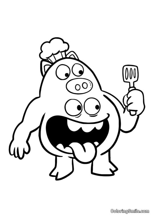 Kok Pigster fra Banban børnehave - Farvelægningsside