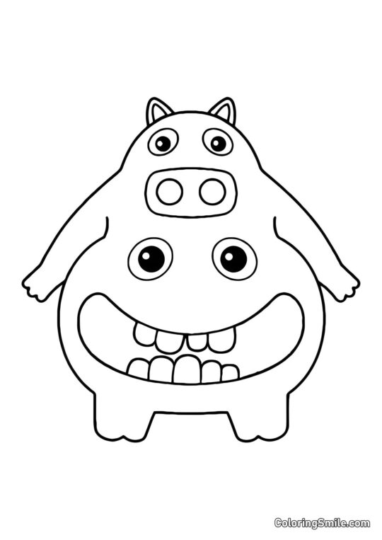 Pink Kok Pigster fra Banban børnehave - Farvelægningsside