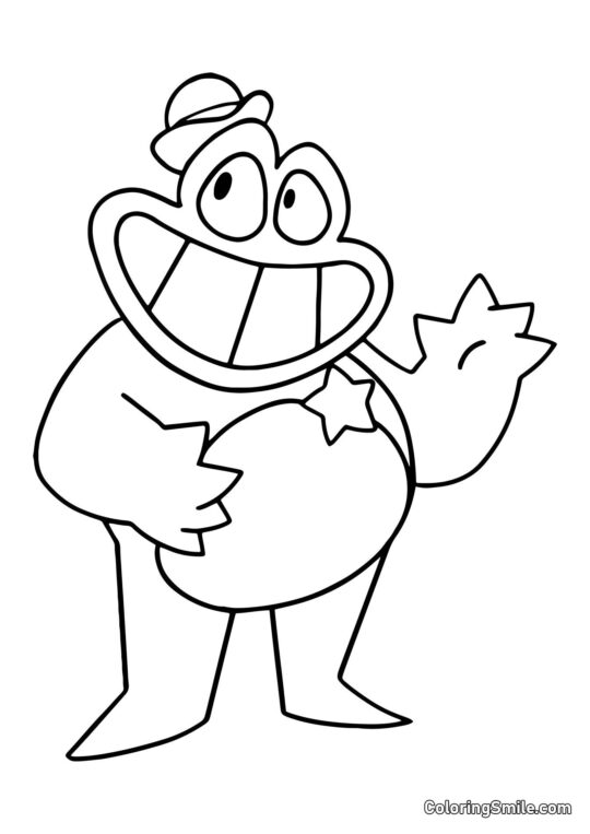 Sherif Jeff fra Banban børnehave vinker - Farvelægningsside