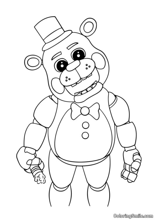 Sød Freddy fra FNAF - Farvelægningsside