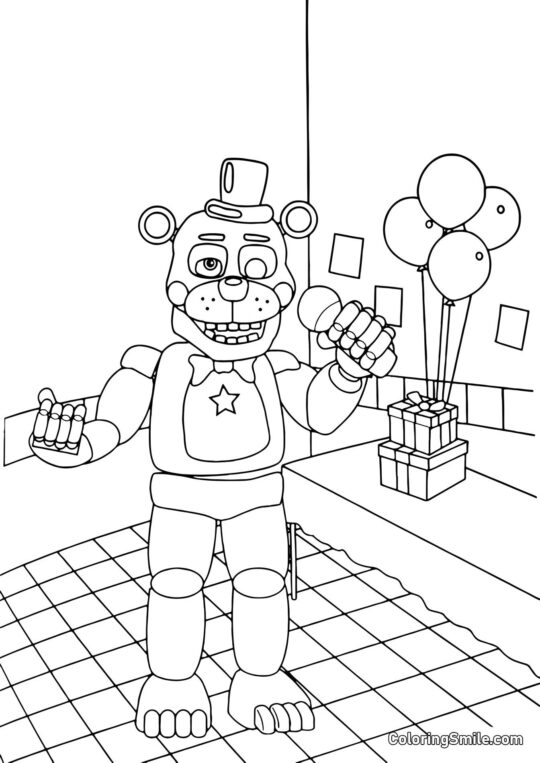 Lefty fra FNAF - Farvelægningsside