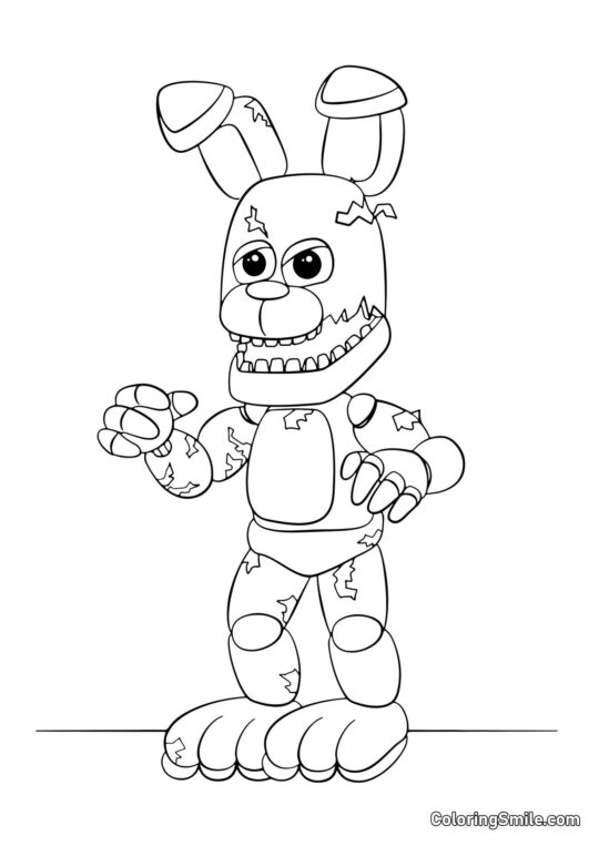 Slidt Bonnie fra FNAF - Farvelægningsside