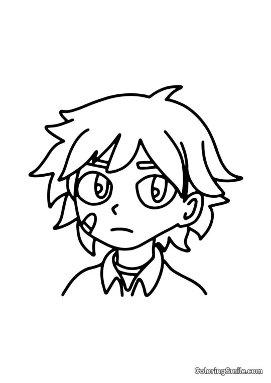 Gregory fra FNAF - Farvelægningsside