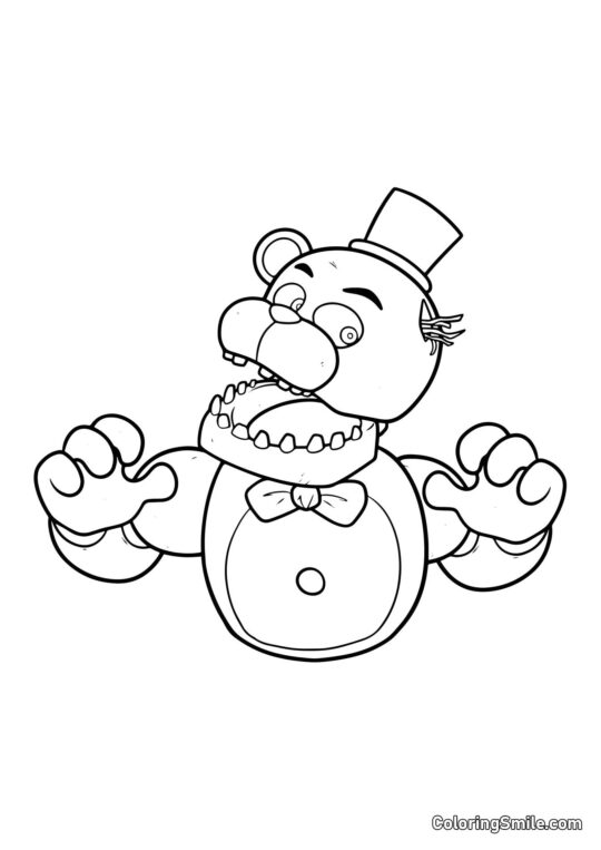 Phantom Freddy fra FNAF - Farvelægningsside