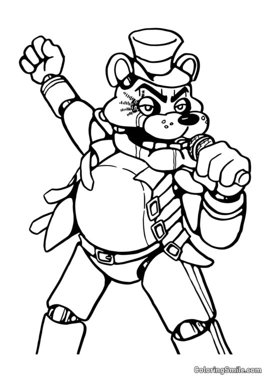 Freddy Syngende på Scenen - Farvelægningsside